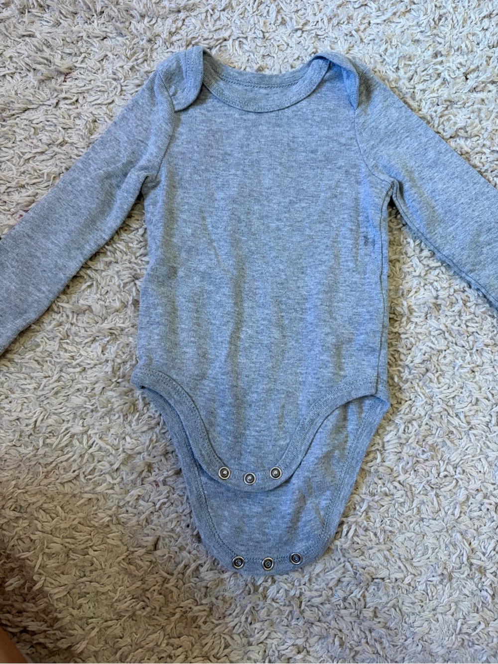 Soft Long-Sleeve Baby Bodysuit in Gray - Essentials